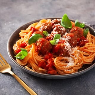 Vegan spaghetti meatballs