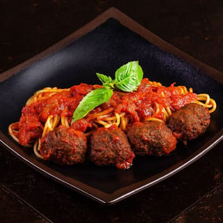 Vegan spaghetti meatballs